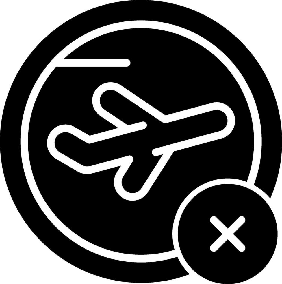 Flight Cancelled Glyph Icon vector