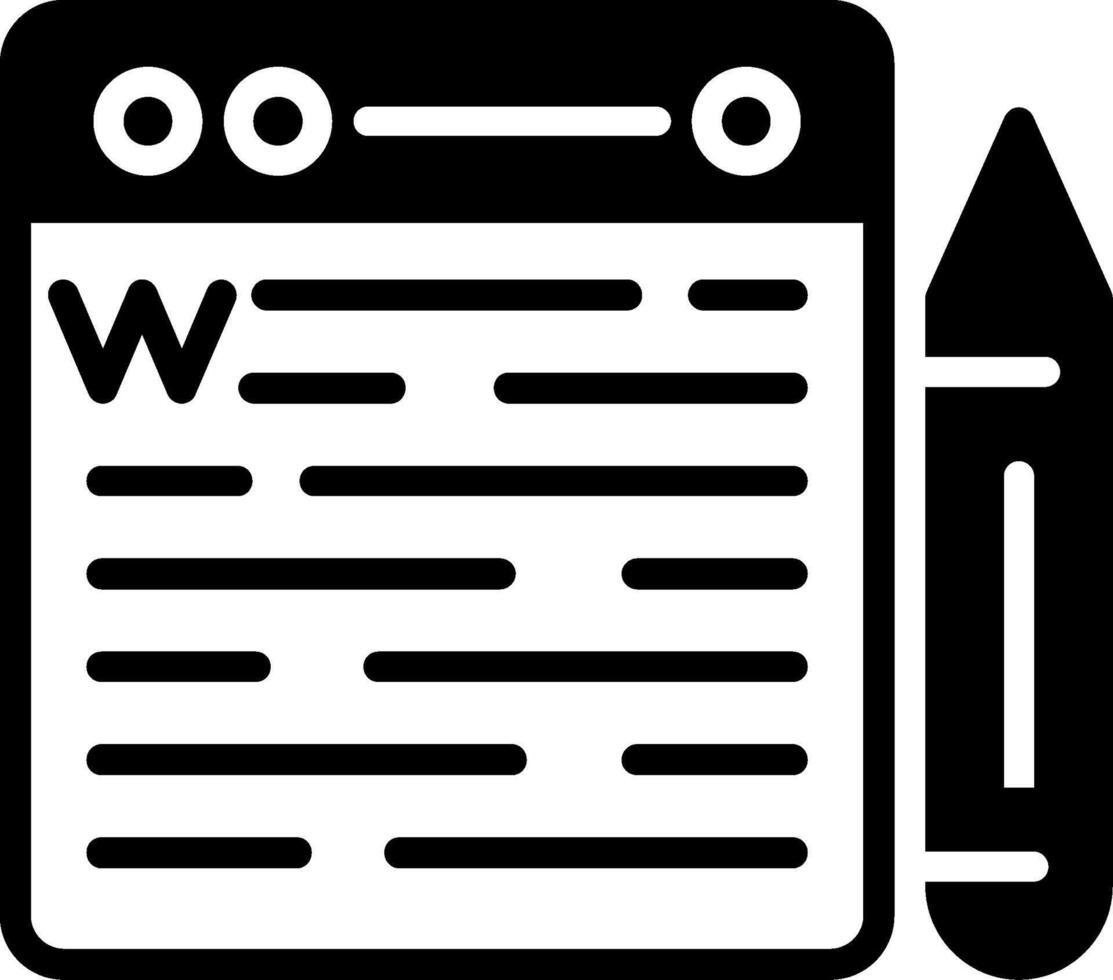 Contant Writing Glyph Icon vector