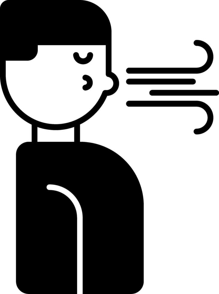 Deep Breathing Glyph Icon vector