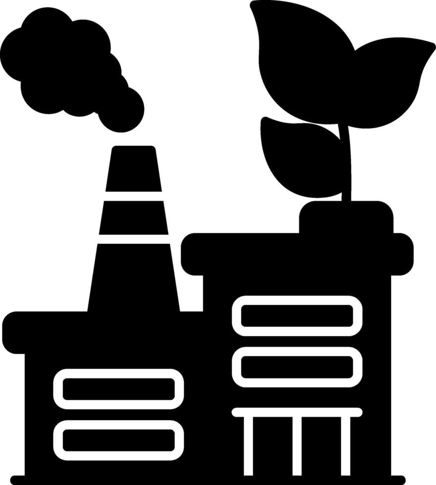 Eco Factory Glyph Icon vector