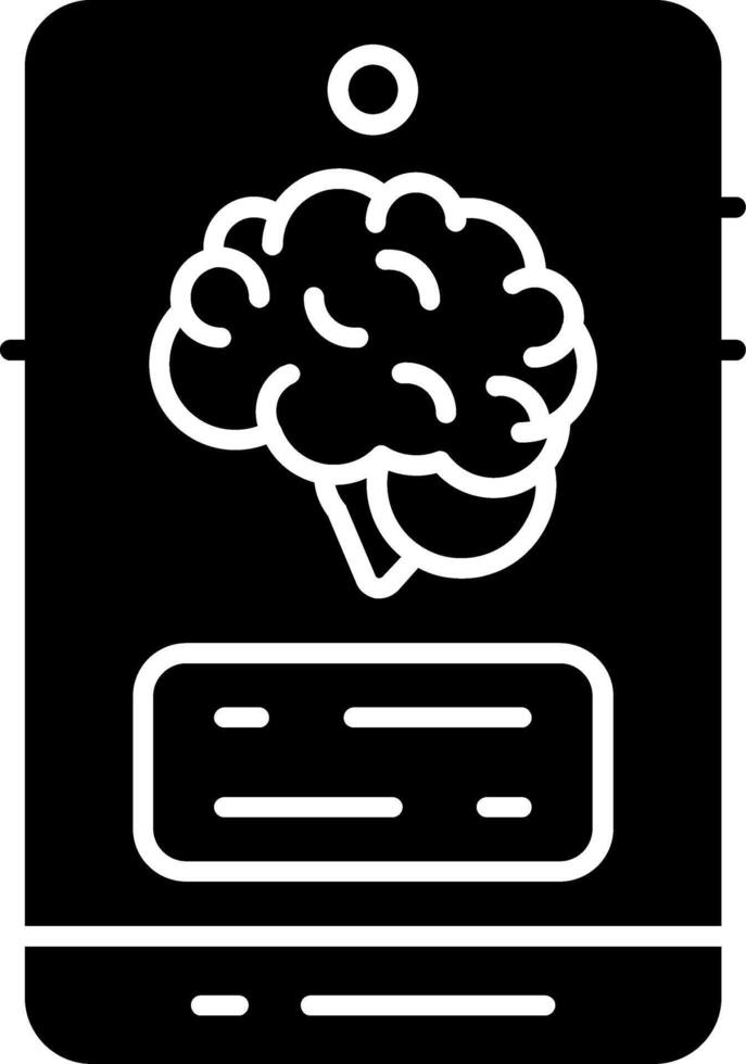 Mental Health Apps Glyph Icon vector