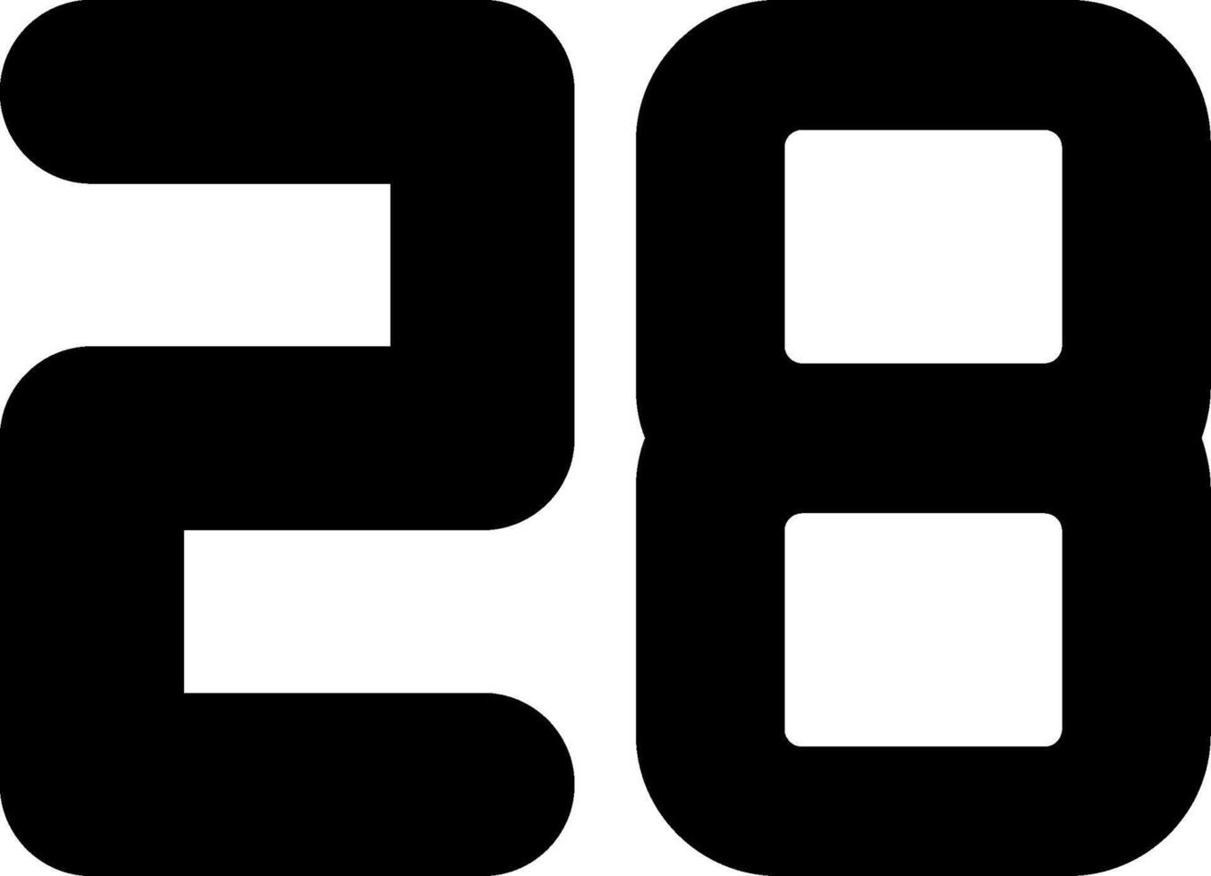 Twenty Eight Glyph Icon vector
