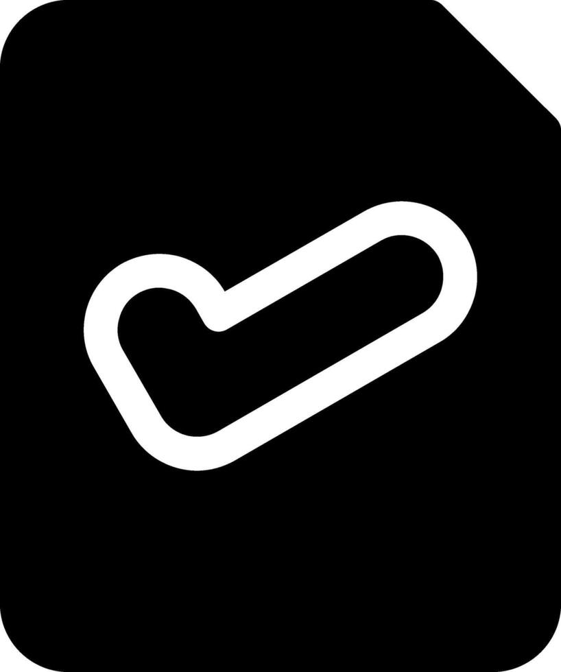Valid Document Glyph Icon vector