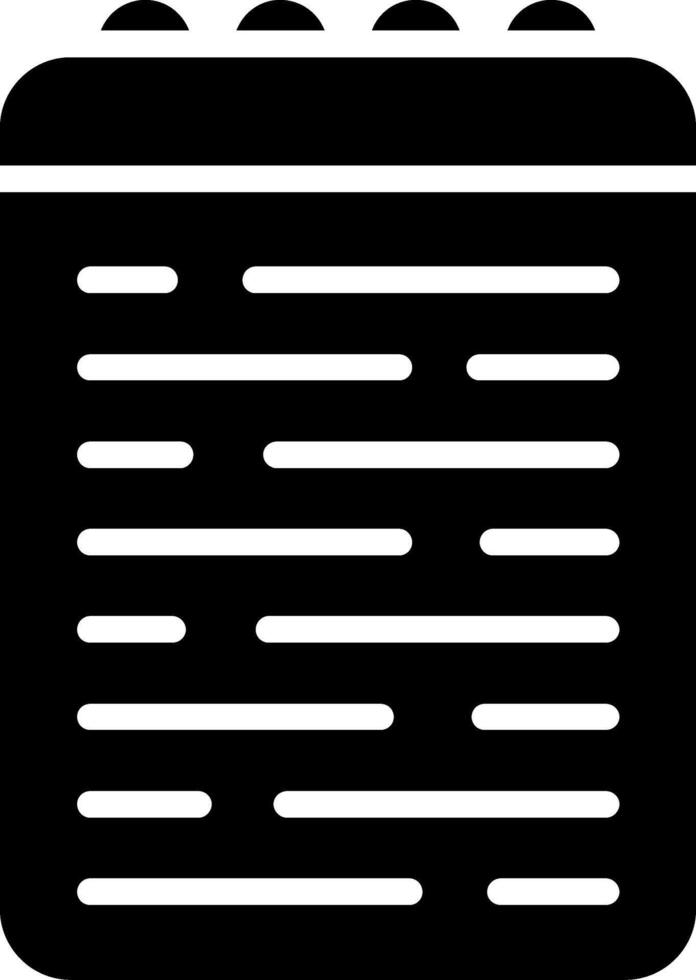 Notepad and Pen Glyph Icon vector
