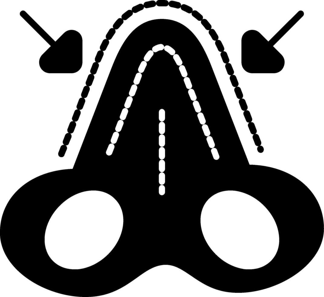 Nose Augmentation Glyph Icon vector