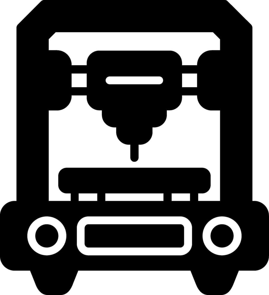 3d Printer Glyph Icon vector