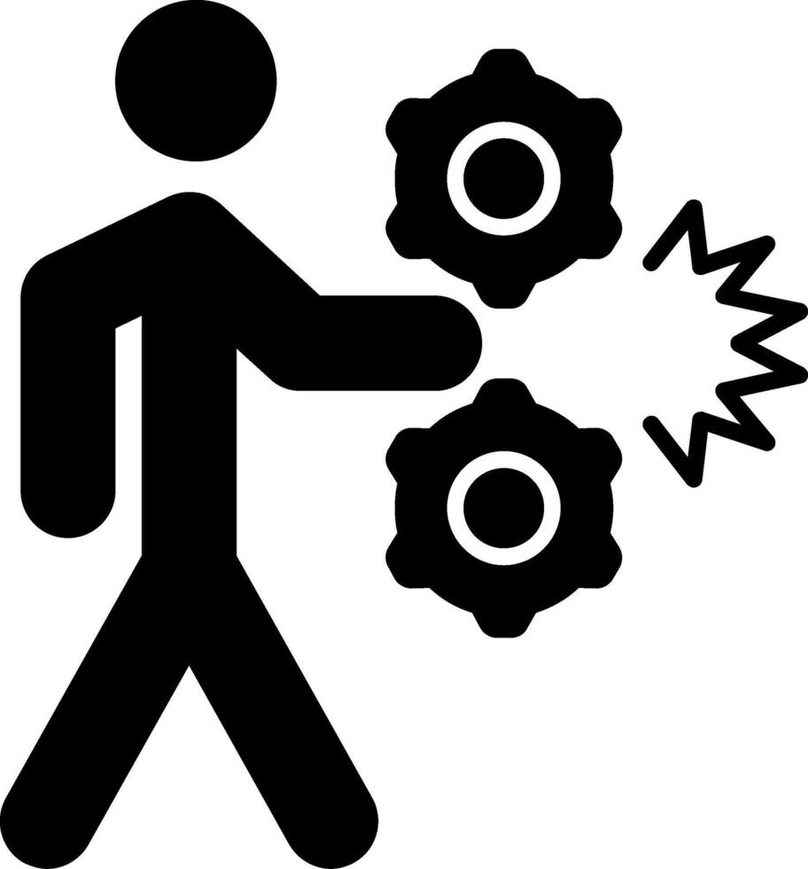 Machinery Accident Glyph Icon vector
