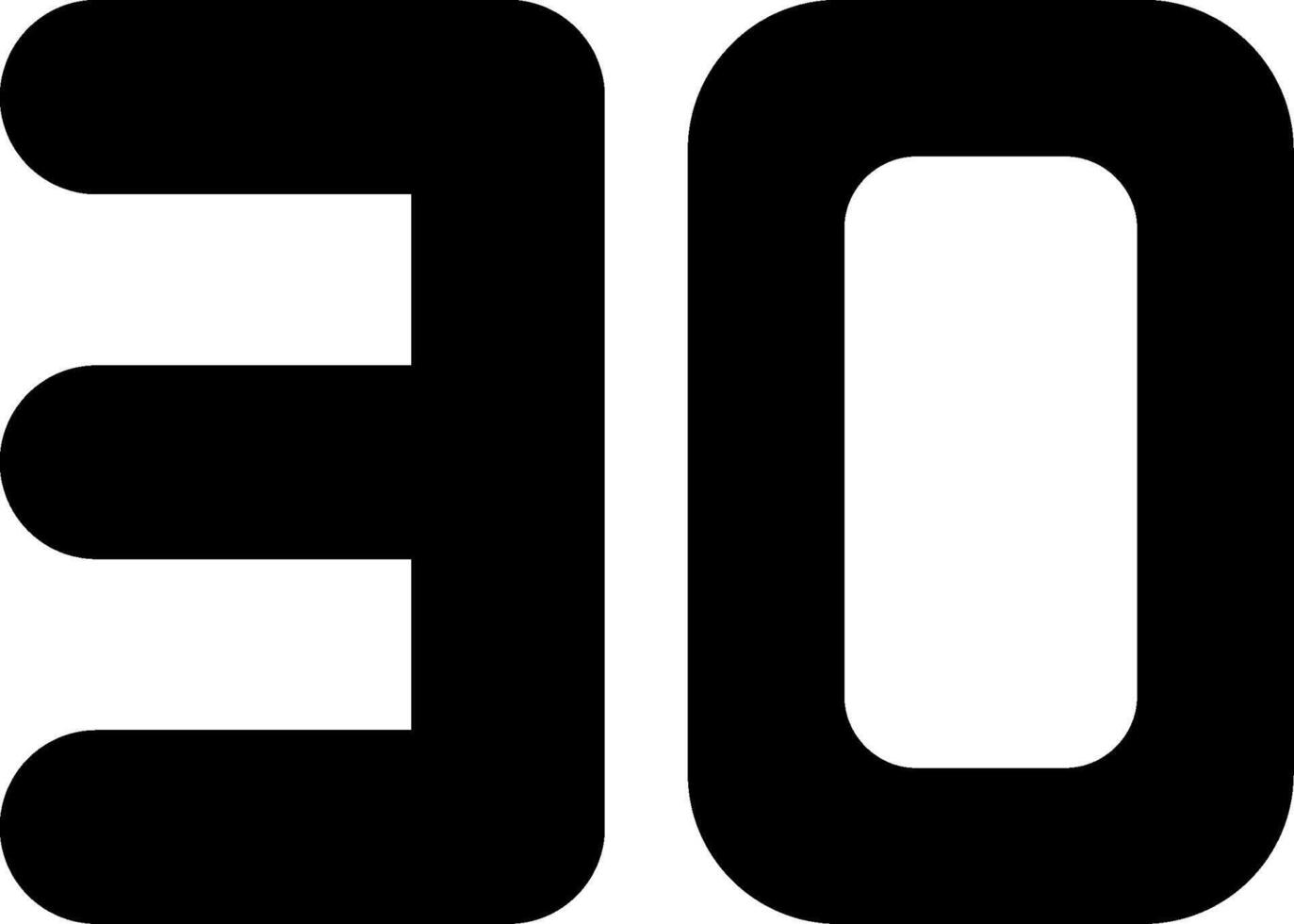 Thirty Glyph Icon vector