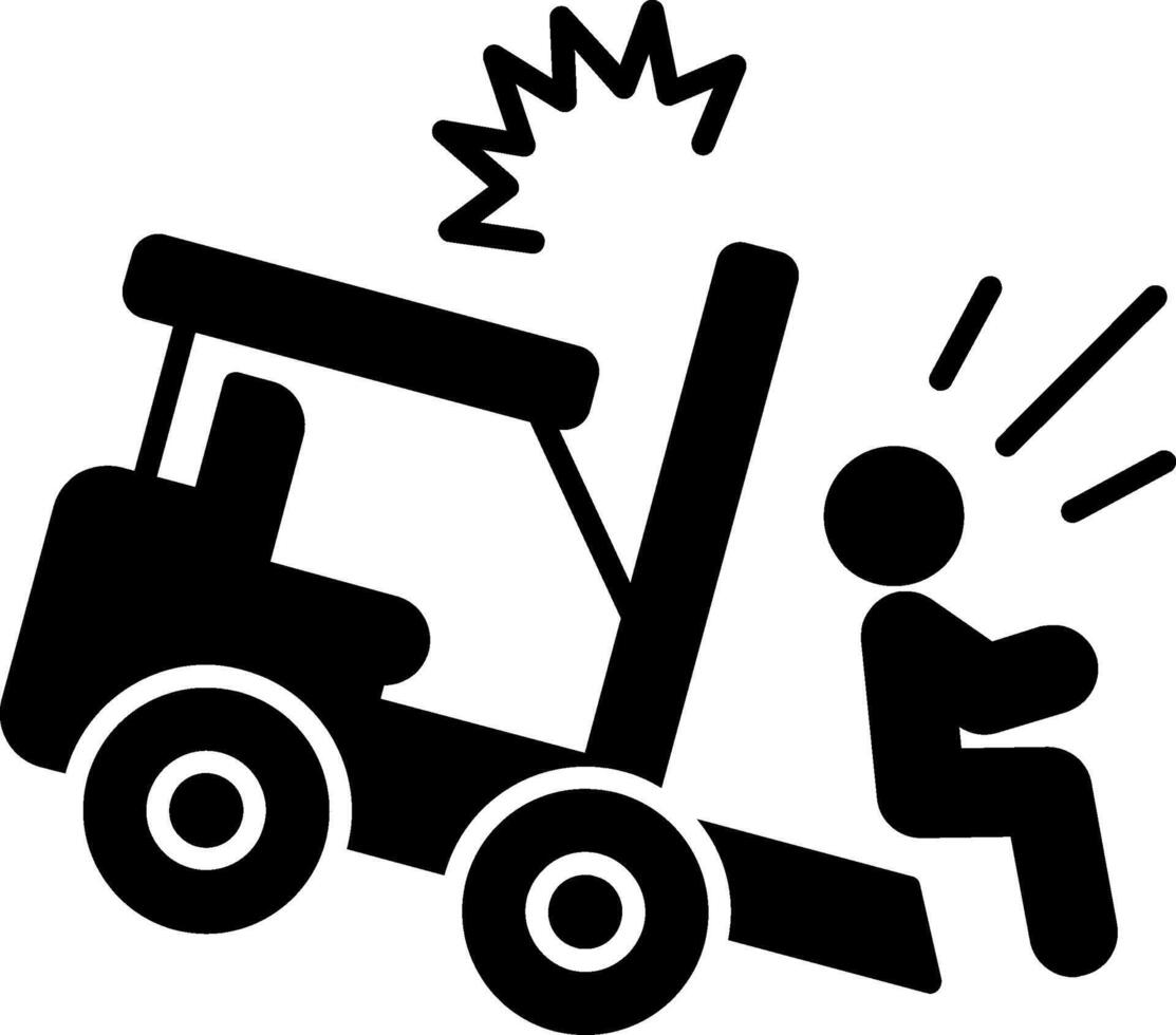 Forklift Accident Glyph Icon vector