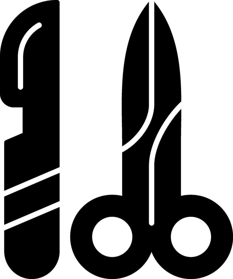 Surgical Tools Glyph Icon vector