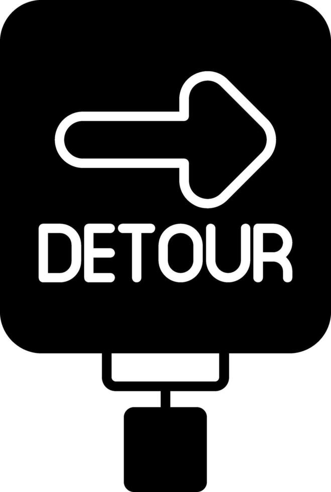 Detour Glyph Icon vector