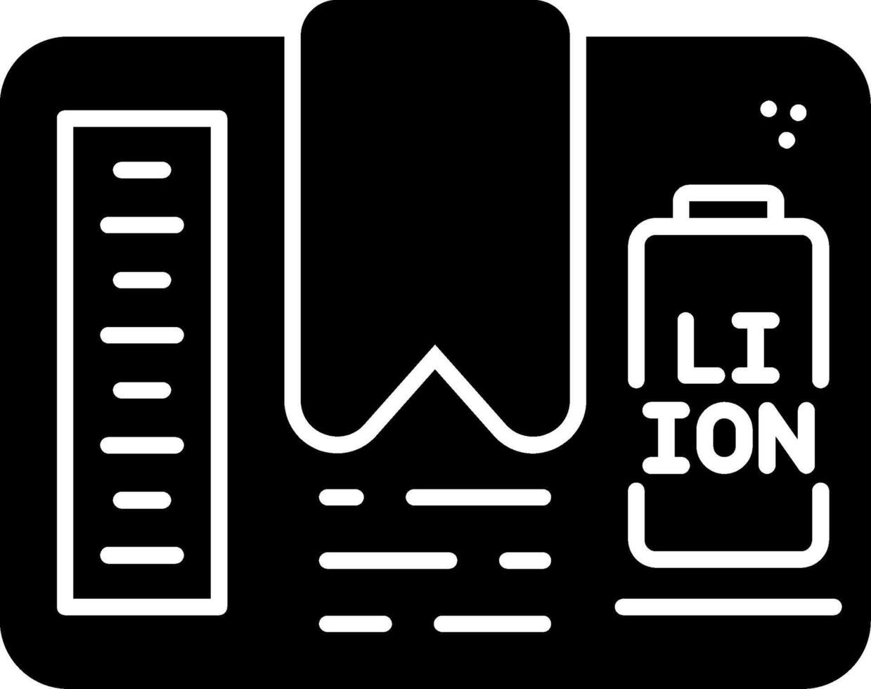 Lithium Battery Glyph Icon vector