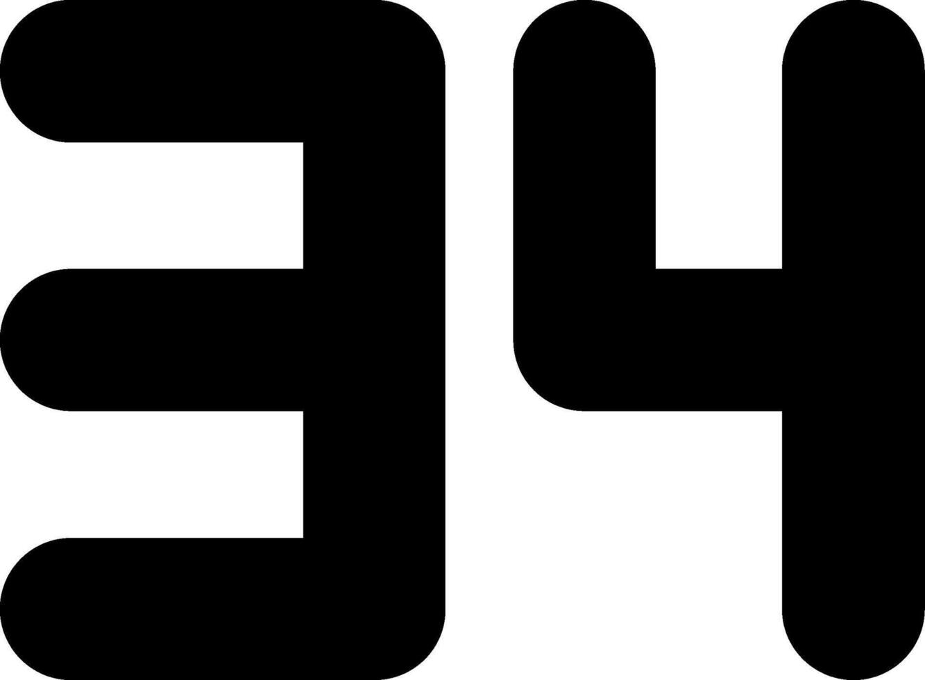 Thirty Four Glyph Icon vector