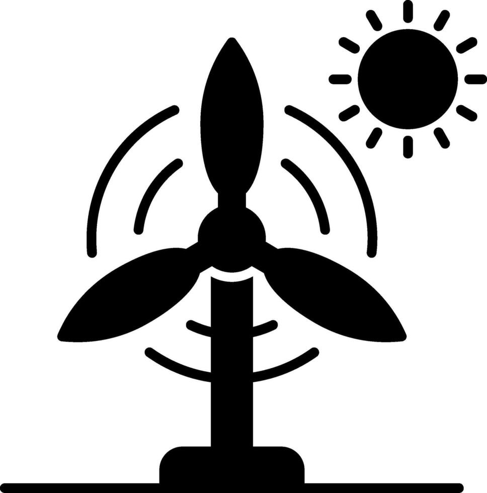 Wind Turbine Glyph Icon vector
