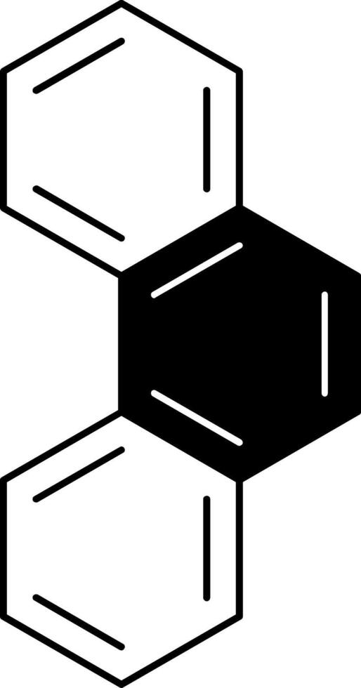 Phenanthrene Glyph Icon vector