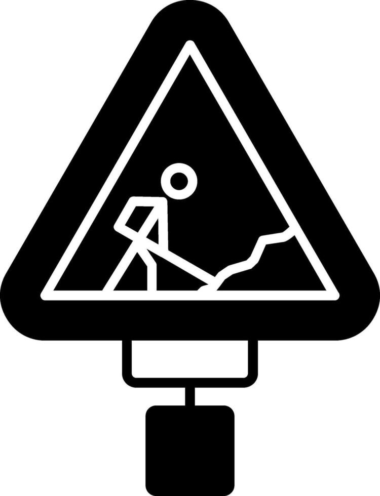 Road Work Ahead Glyph Icon vector