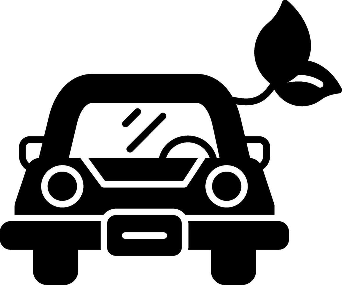 Eco Friendly Electric Car Glyph Icon vector