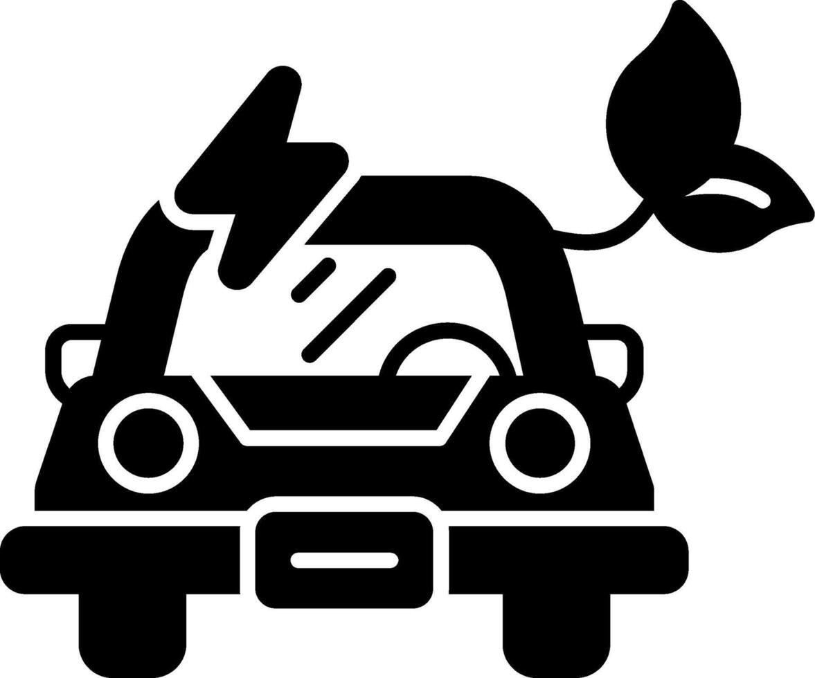 Electric Car Glyph Icon vector