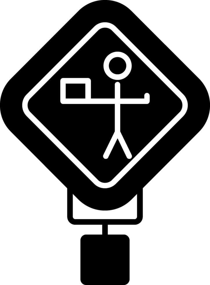 Flagman Ahead Glyph Icon vector