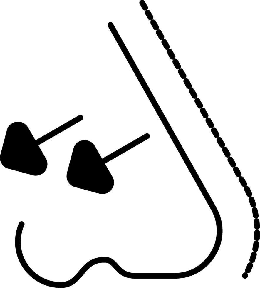 Nose Surgery Glyph Icon vector