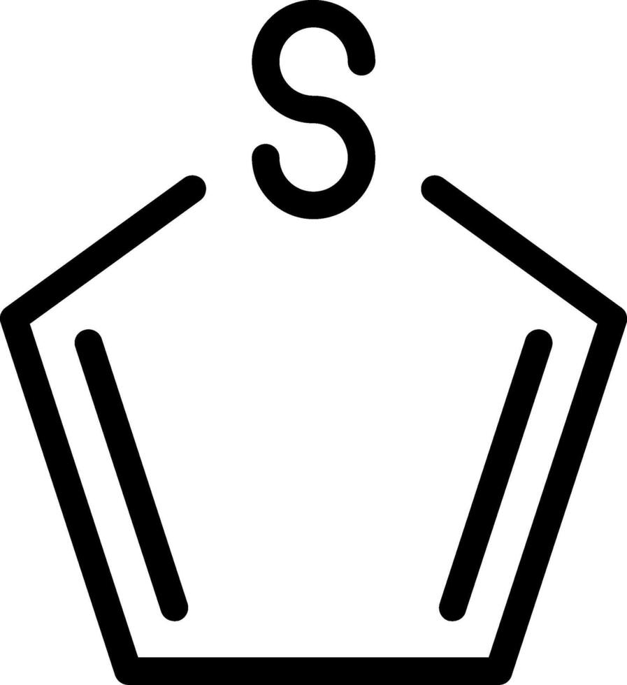 Thiophene Glyph Icon vector