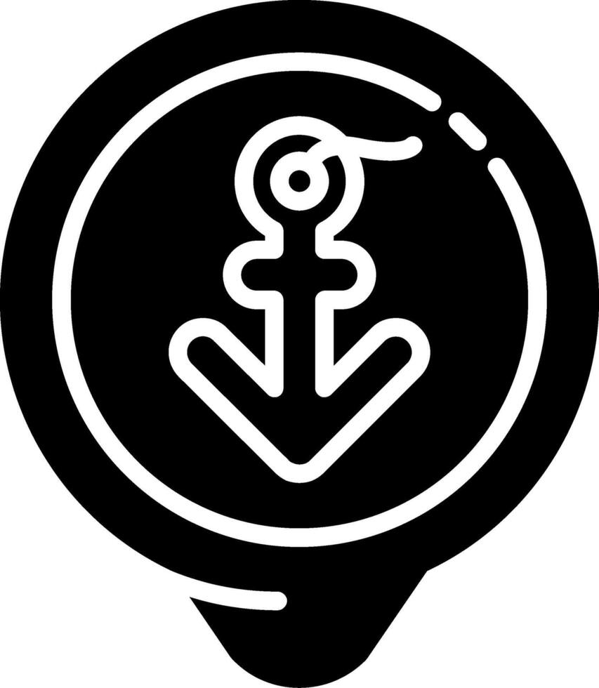 Port Location Glyph Icon vector