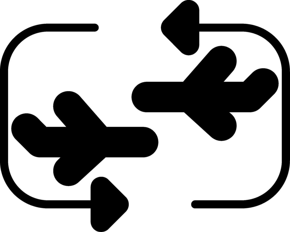 Flight Round Trip Glyph Icon vector