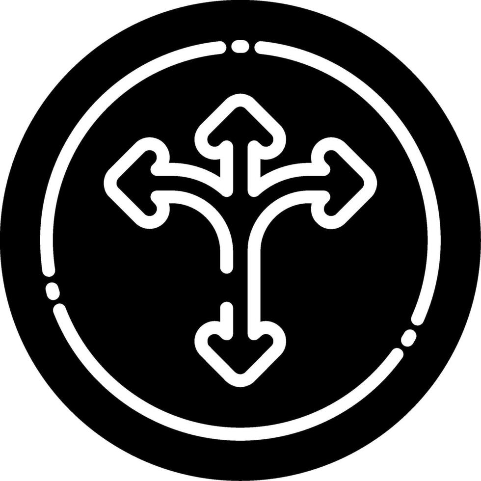Quadruple Arrow Glyph Icon vector