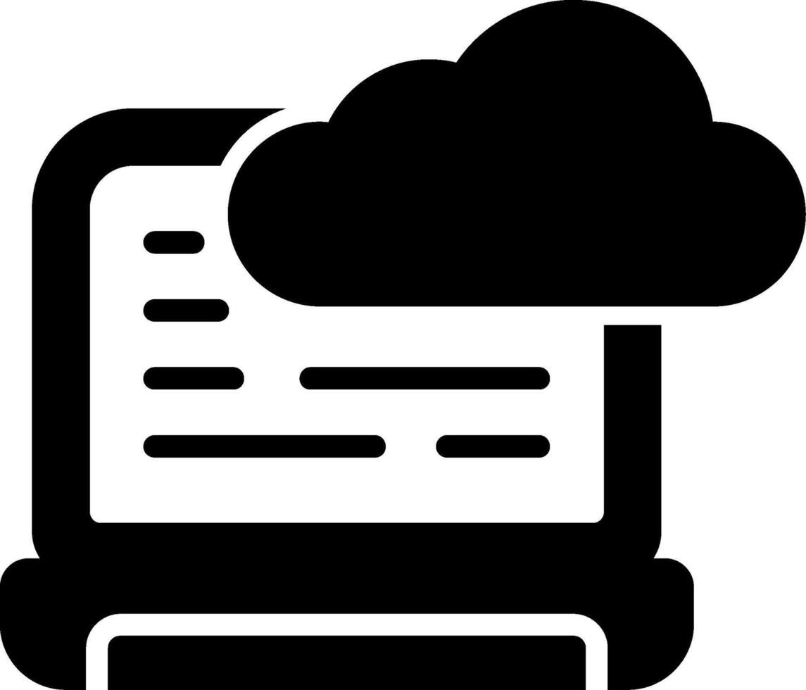Cloud Computing Glyph Icon vector