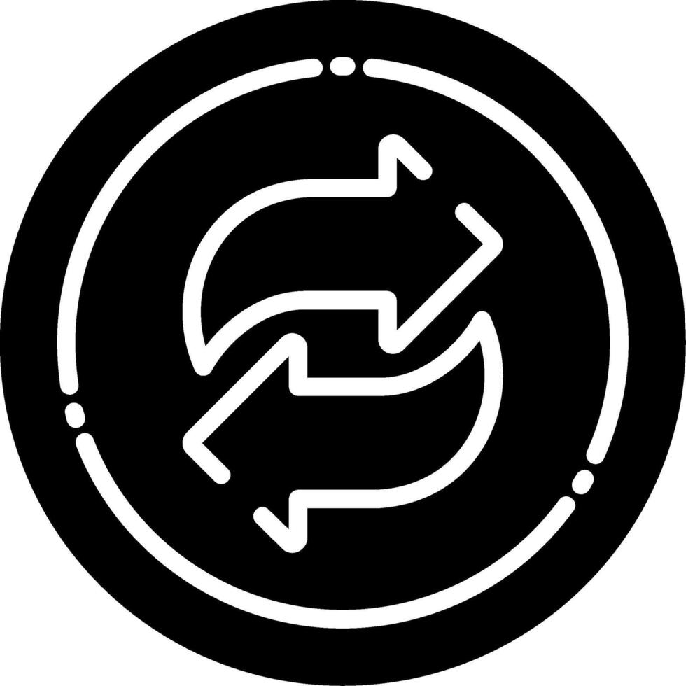 Reverse Arrow Glyph Icon vector