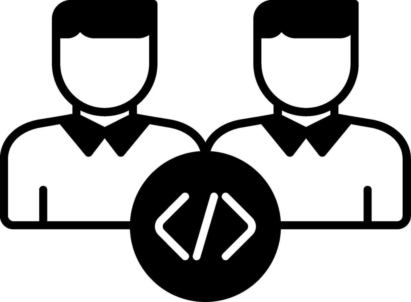 Pair Programming Glyph Icon vector