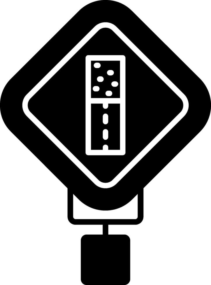 Pavement Ends Glyph Icon vector