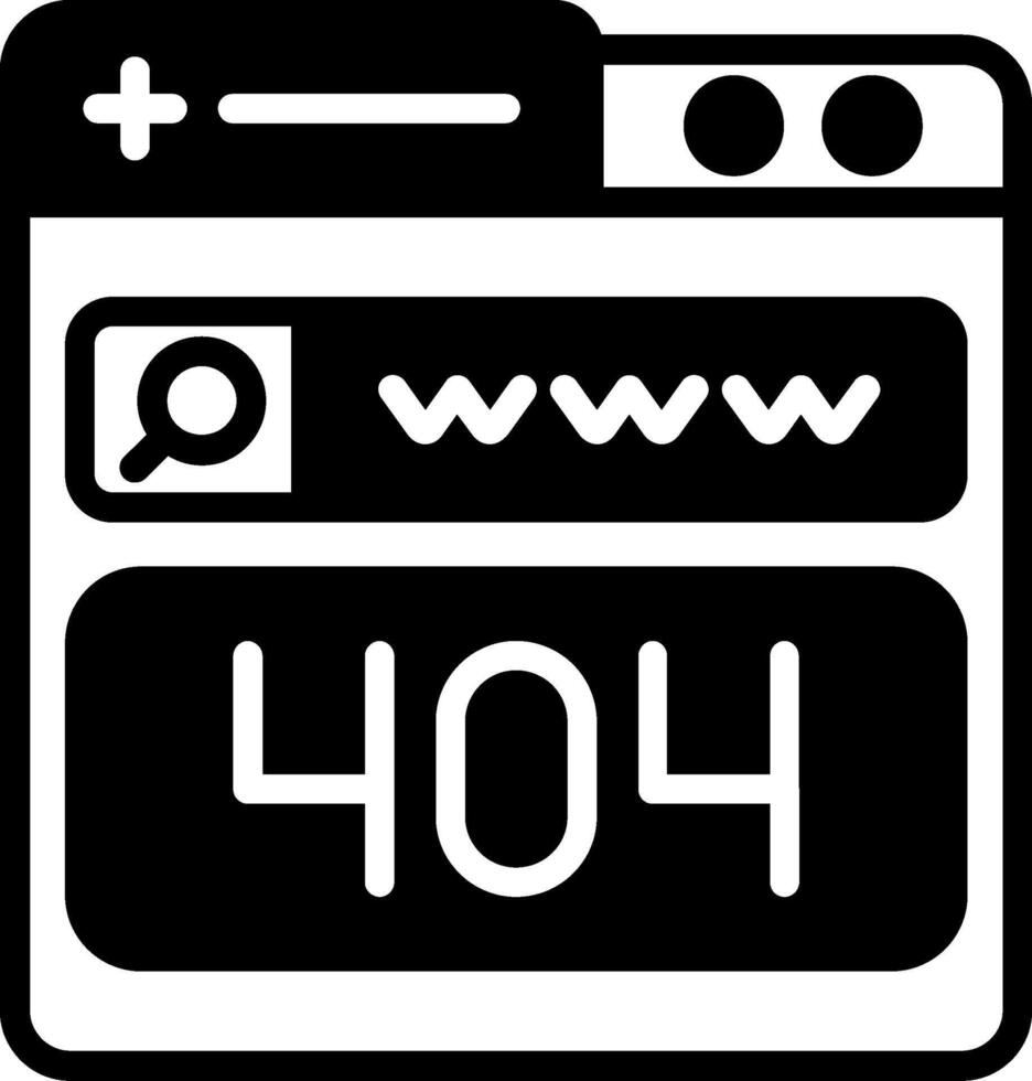 404 Error Glyph Icon vector