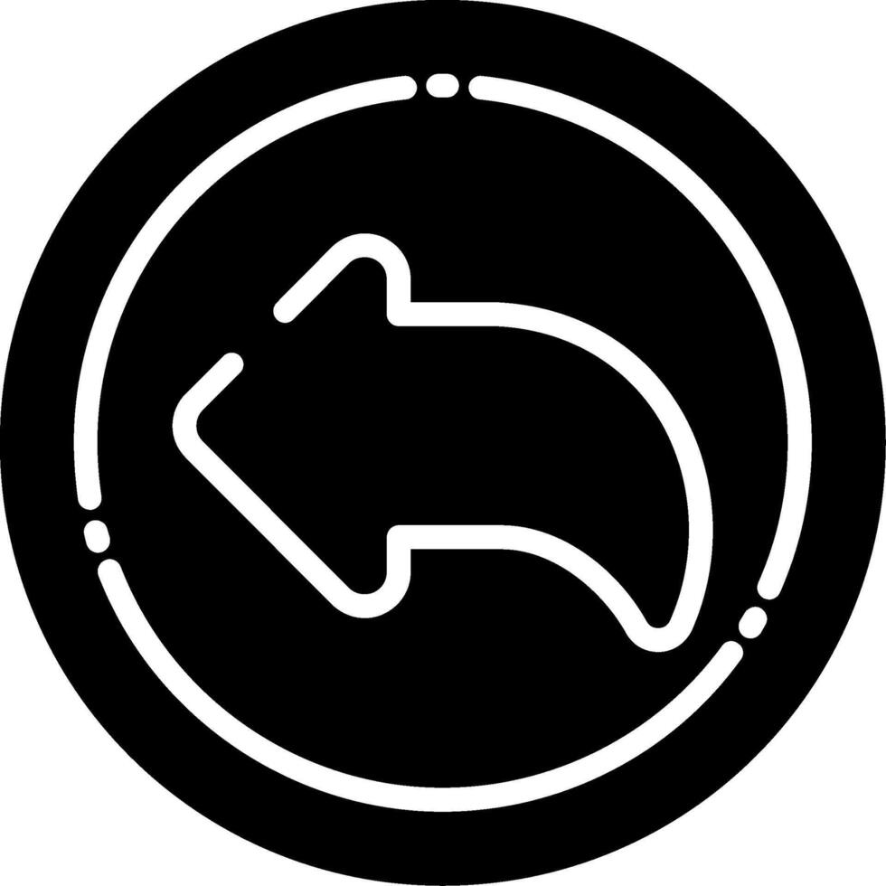 Curved Left Arrow Glyph Icon vector