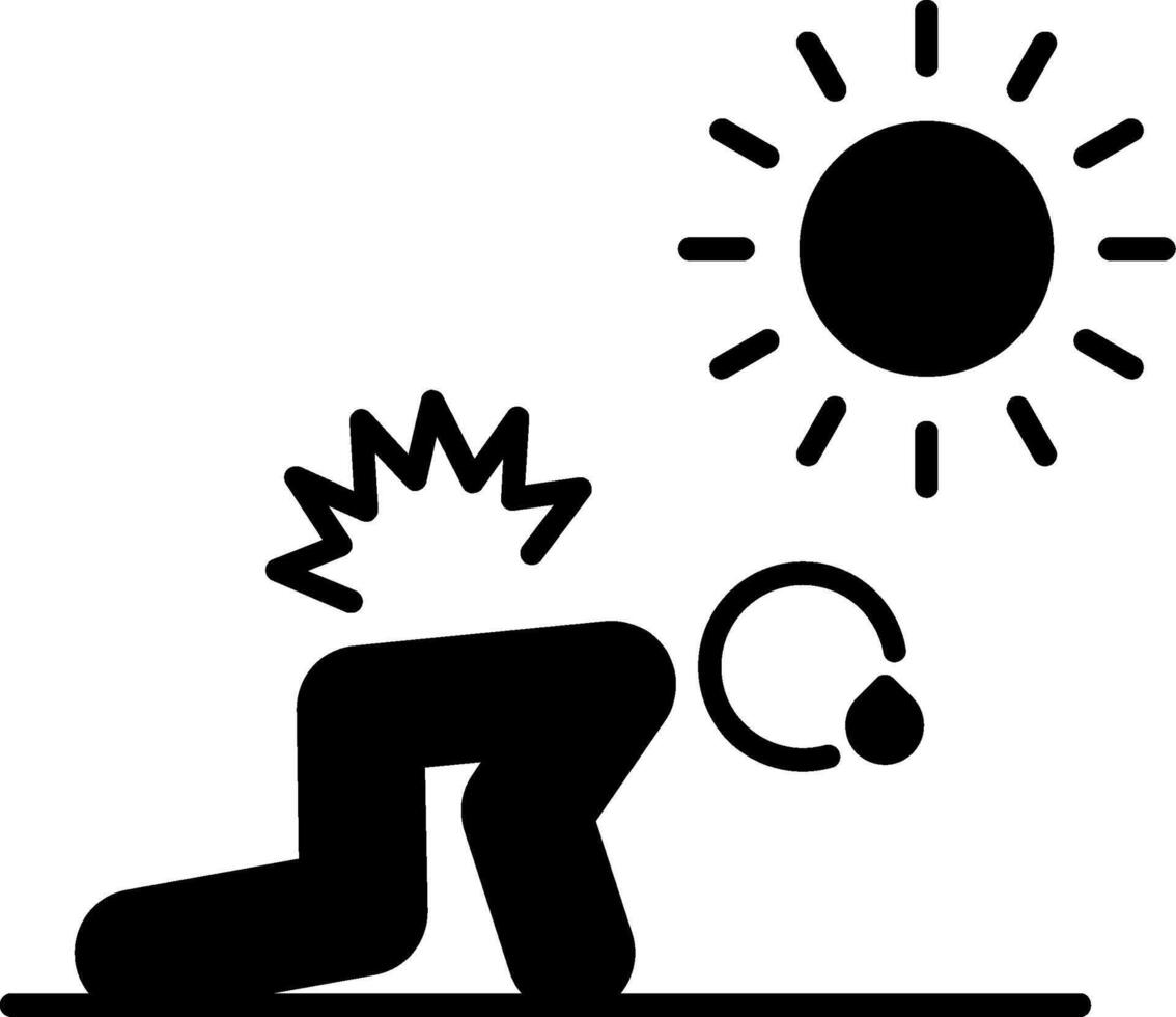 Heat Stroke Glyph Icon vector