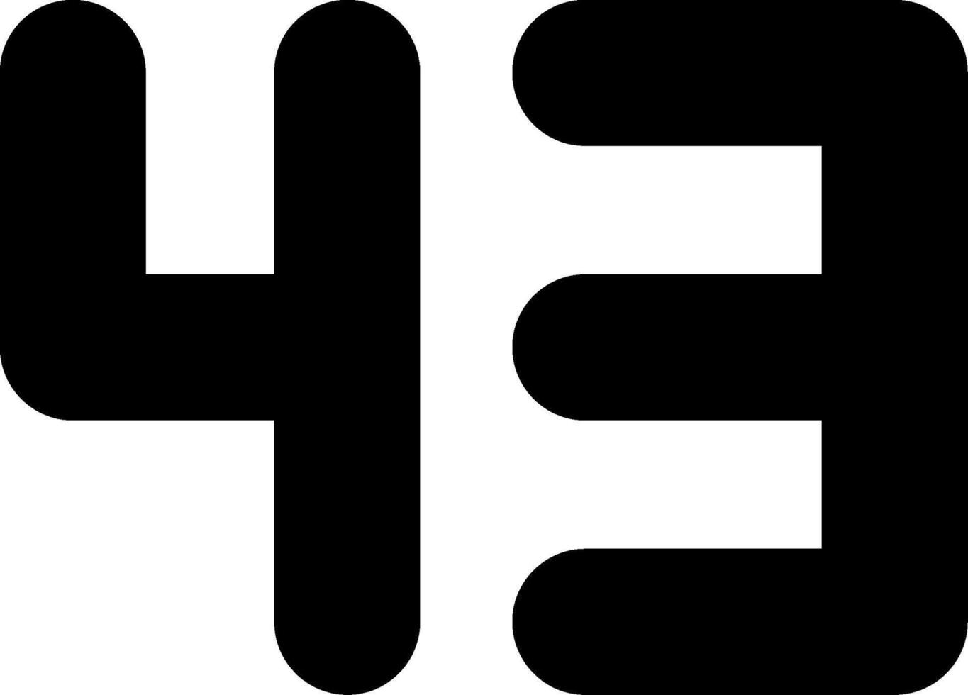 Forty Three Glyph Icon vector