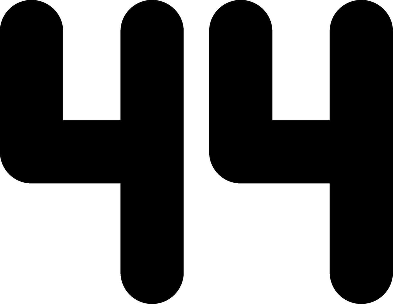 Forty Four Glyph Icon vector