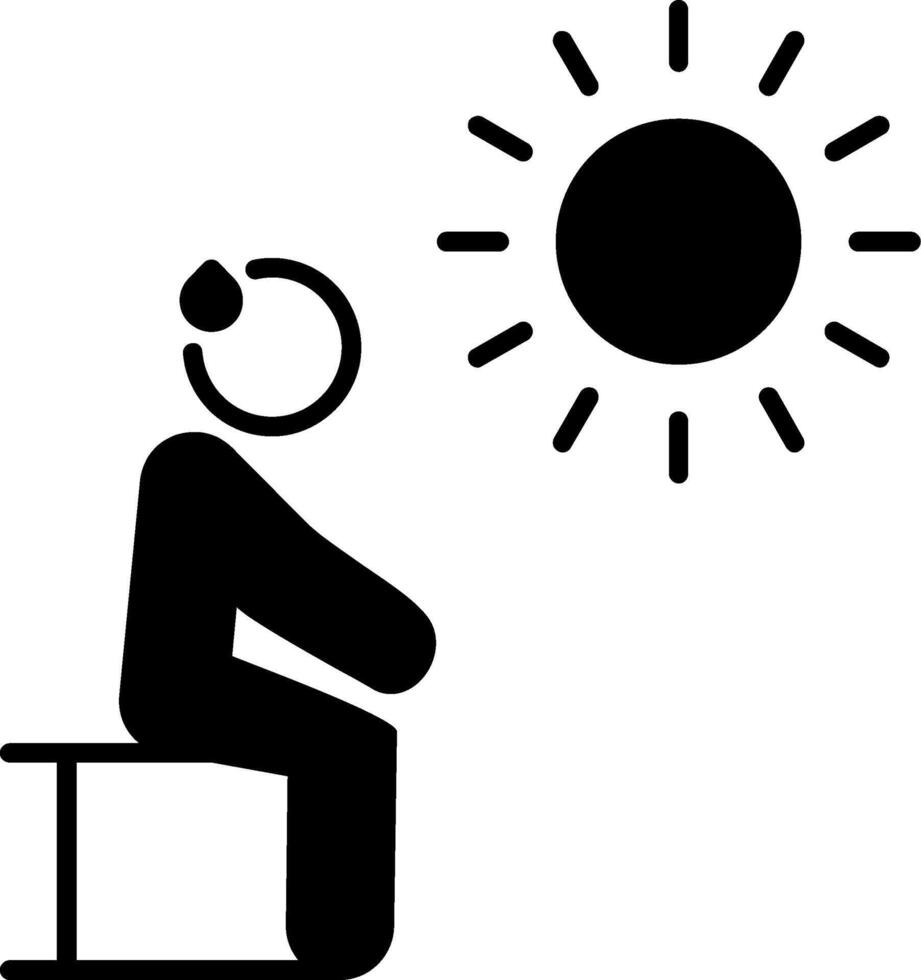 Heat Exhaustion Glyph Icon vector