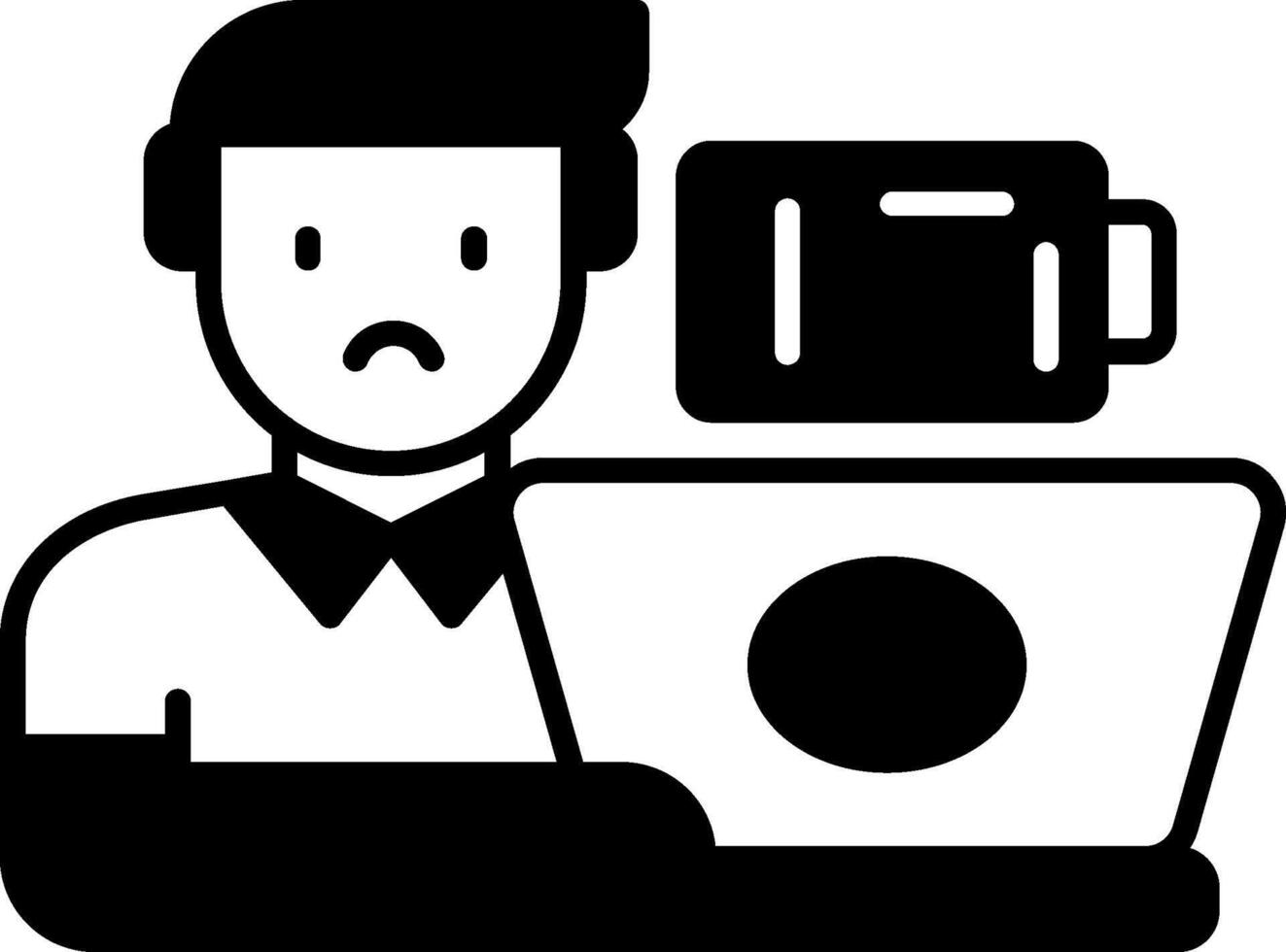 Burnout Prevention Glyph Icon vector