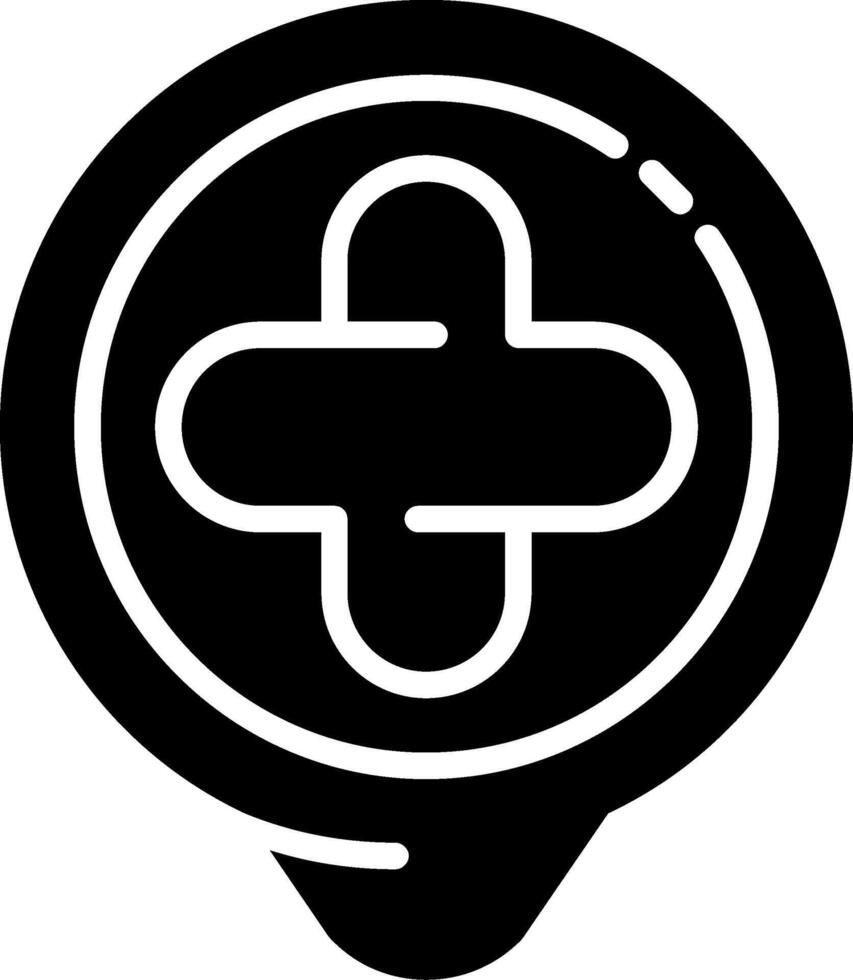 Clinic Location Glyph Icon vector