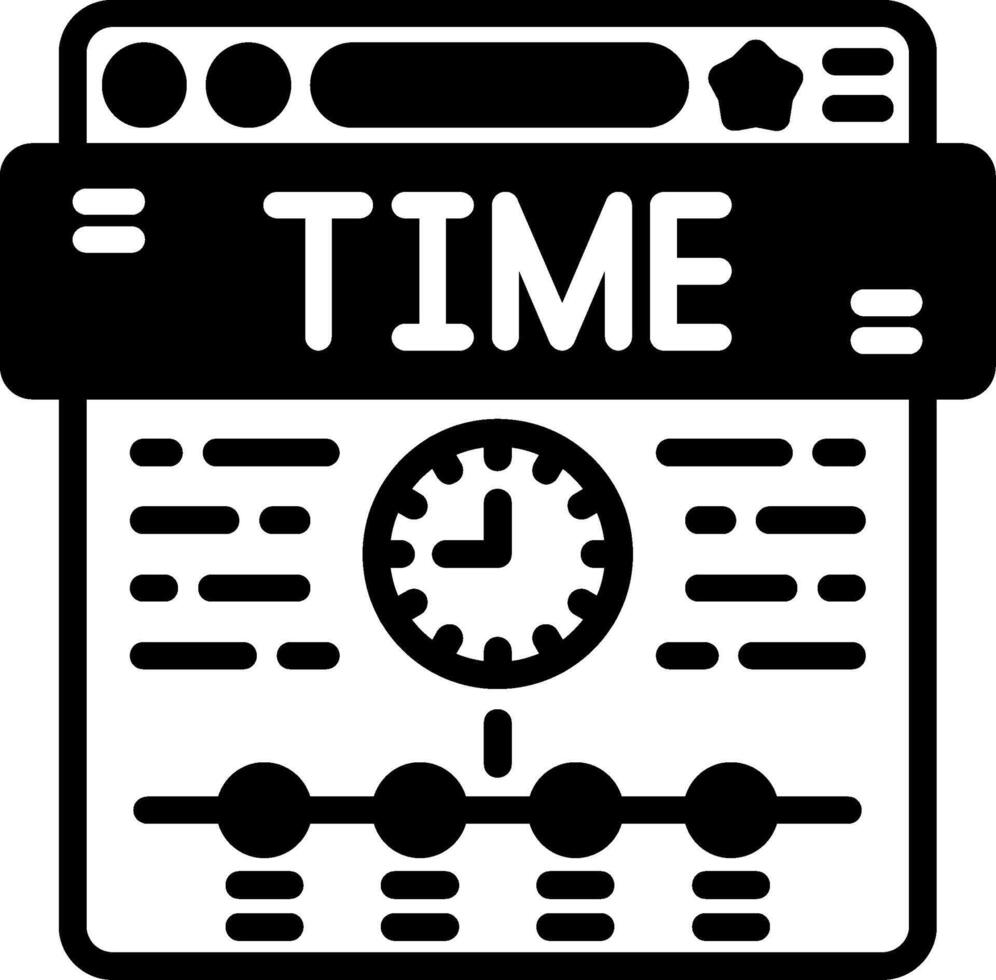 TimeGlyph Glyph Icon vector