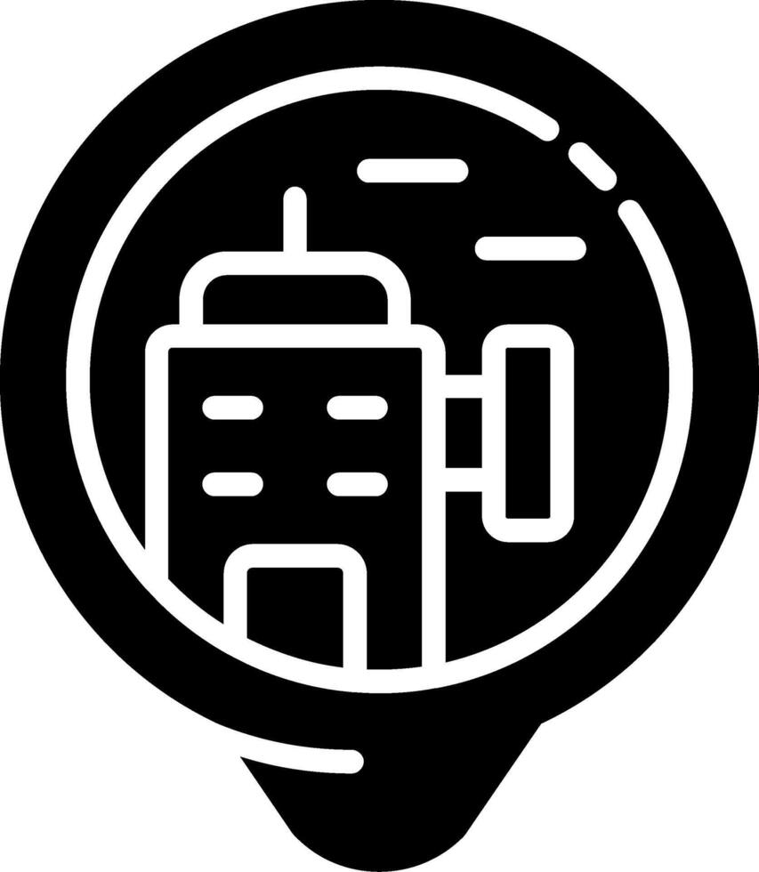 Hotel Location Glyph Icon vector