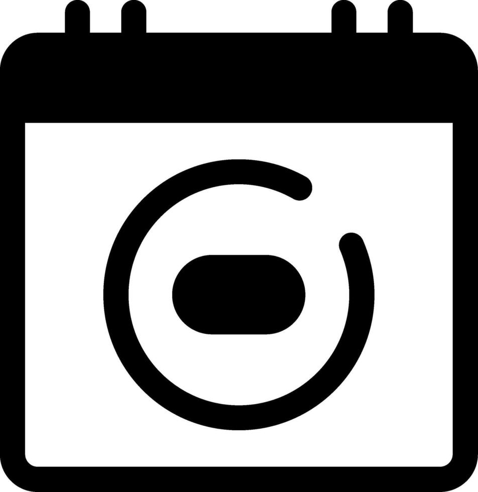 Calendar Minus Glyph Icon vector
