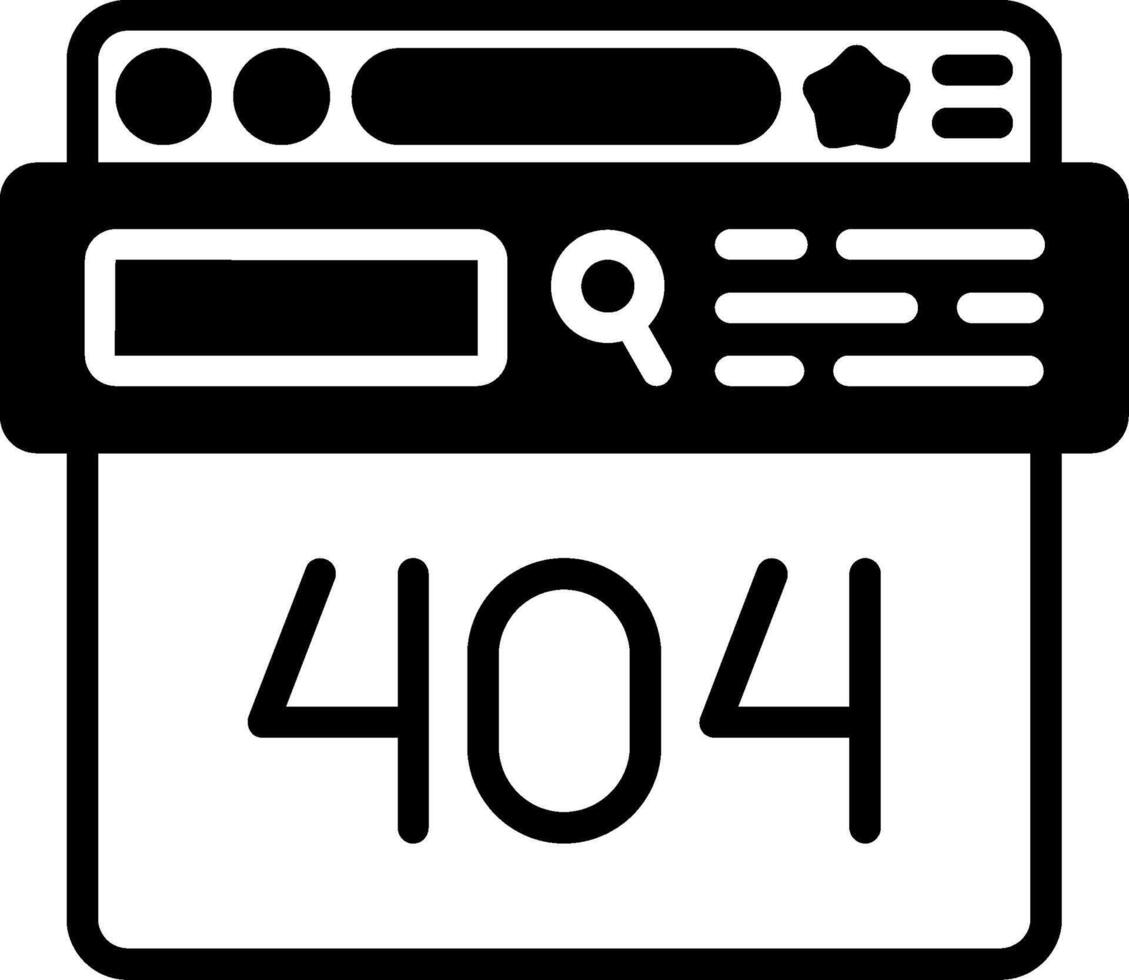 404 Error Glyph Icon vector