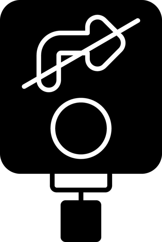 No Turn on Red Glyph Icon vector
