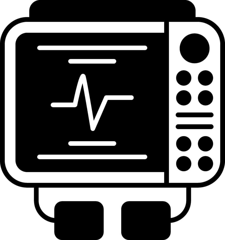 EKG Machine Glyph Icon vector