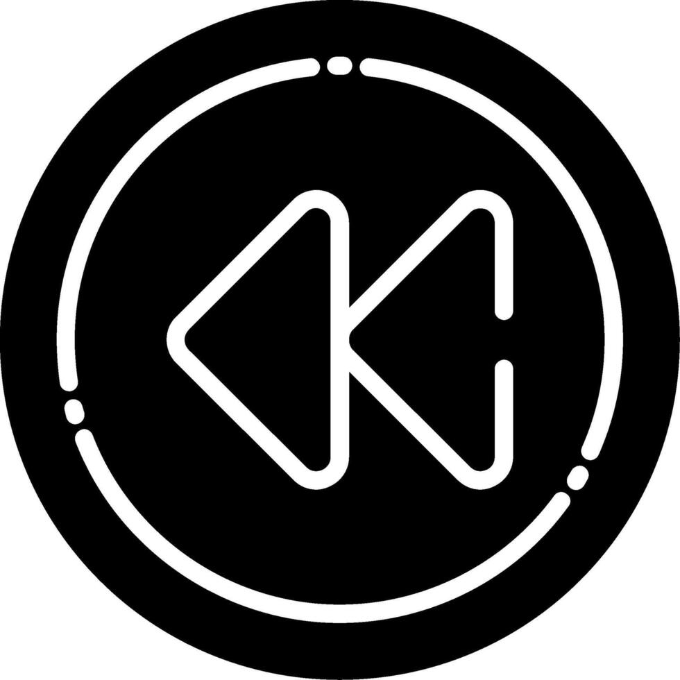 Rewind Arrow Glyph Icon vector