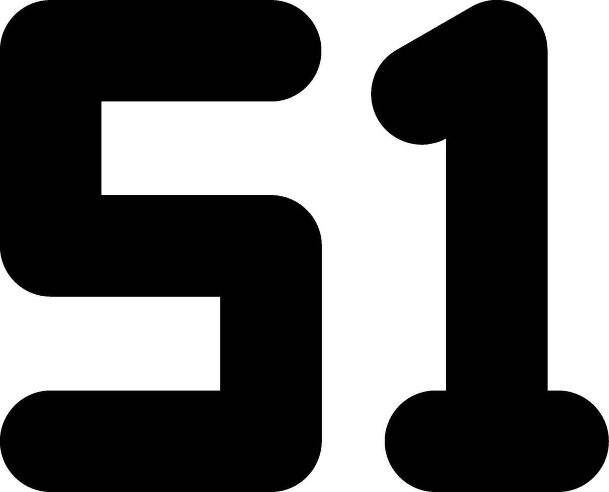 Fifty One Glyph Icon vector
