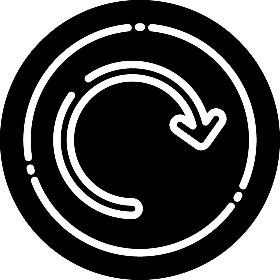 Clockwise Circular Arrow Glyph Icon vector