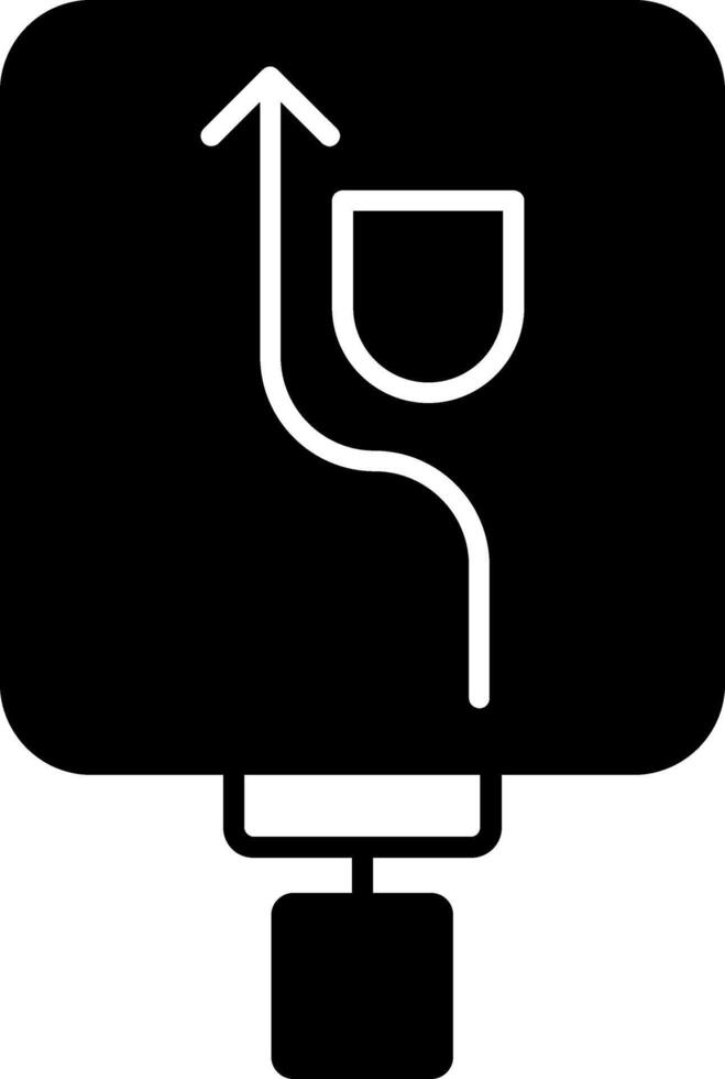 Keep Left Glyph Icon vector